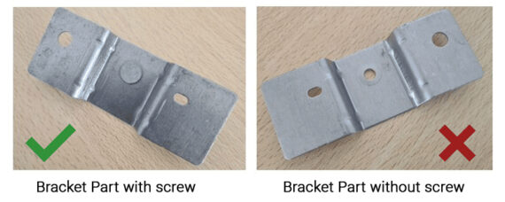 Bracket Part with and without screw